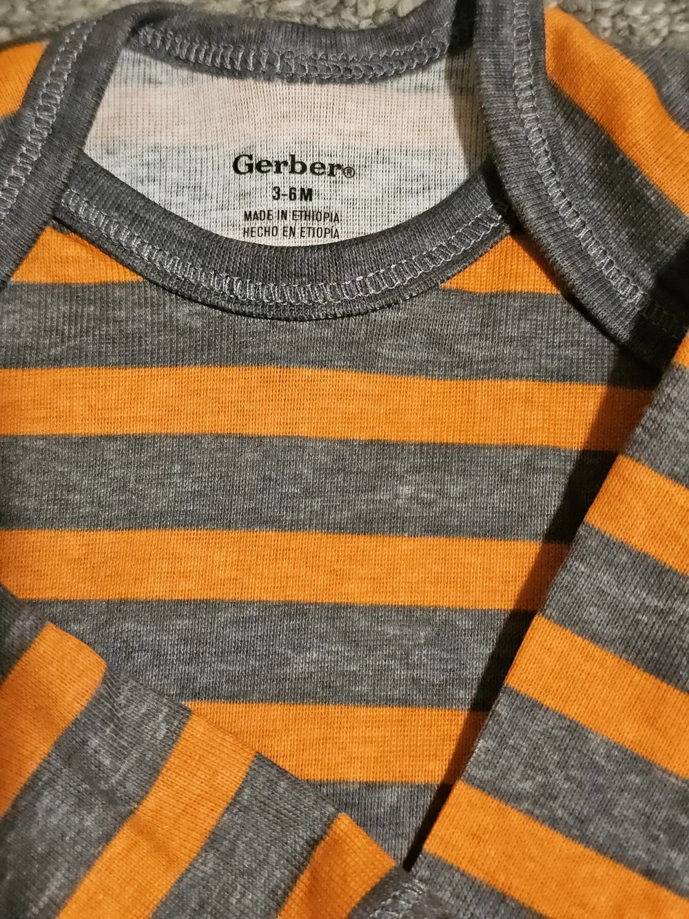 Orange & Gray Bundle Of 2 Long-Sleeve Baby One-Piece